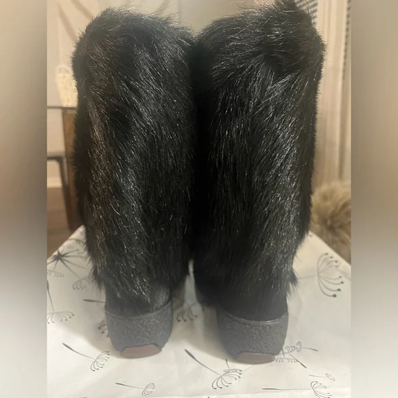 Oscar Sport Julia Genuine Fur Apres Ski  Hiking Boots Wool Lined Boots  37/ 6.5 - Picture 5 of 10